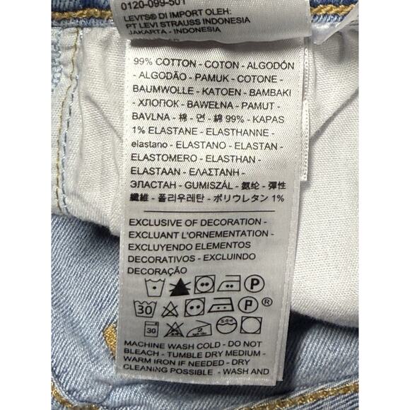 Levis Premium Ribcage Straight Jean Women’s 26 Light Denim Button Fly Distressed - Picture 6 of 10